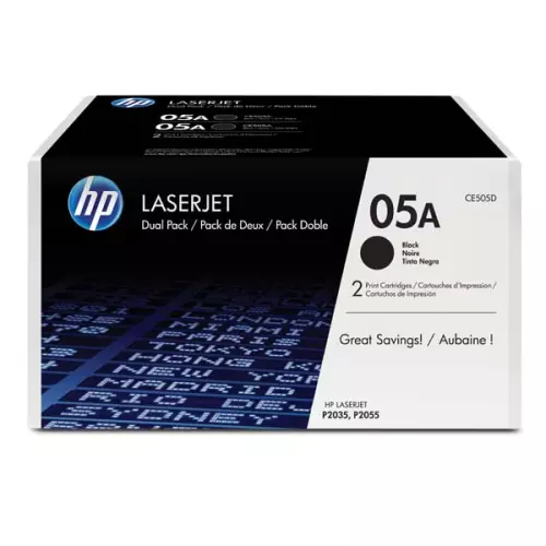 obrázek produktu HP originální toner CE505D, HP 05A, black, 4600 (2x2300)str., 2ks
