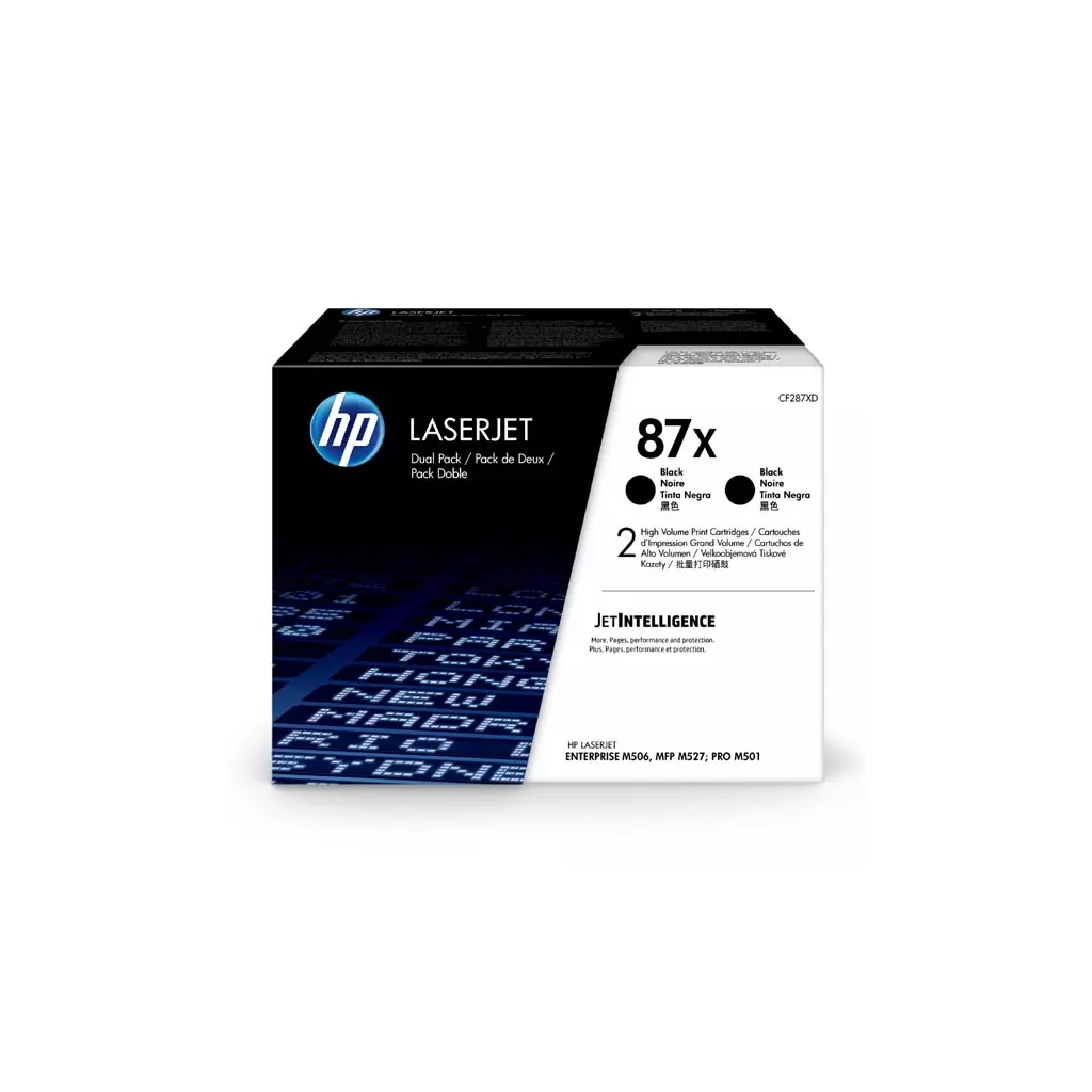 Obrázek produktu HP originální toner CF287XD, HP 87X, black, 36000 (2x18000)str., dual pack, 2x2,7 kg