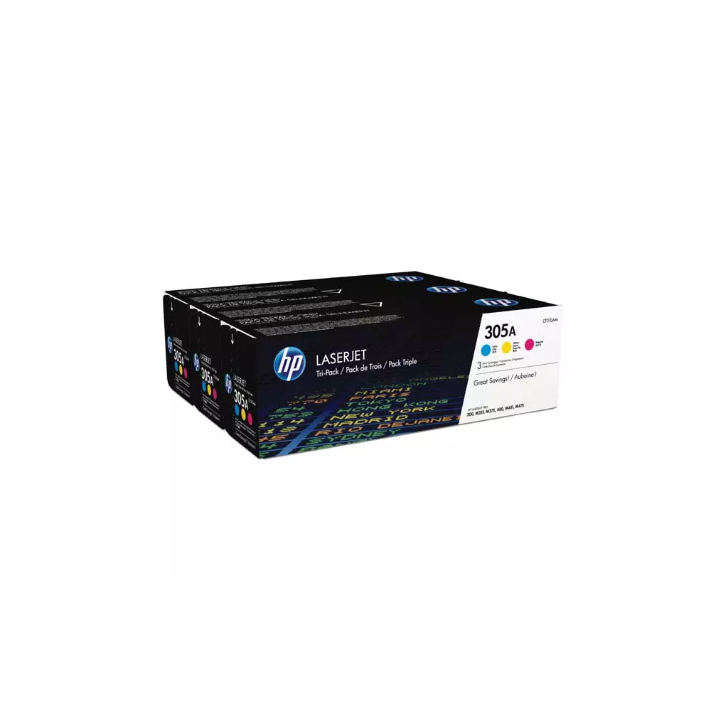 Obrázek produktu HP originální toner CF370AM, HP 305A, CMY, 7800 (3x2600)str., 3x900g, 3ks