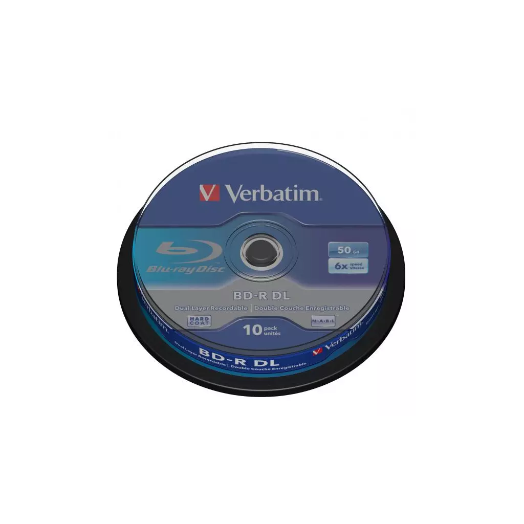 Obrázek produktu Verbatim BD-R, Dual Layer 50GB, cake box, 43746, 6x, 10-pack, pro archivaci dat