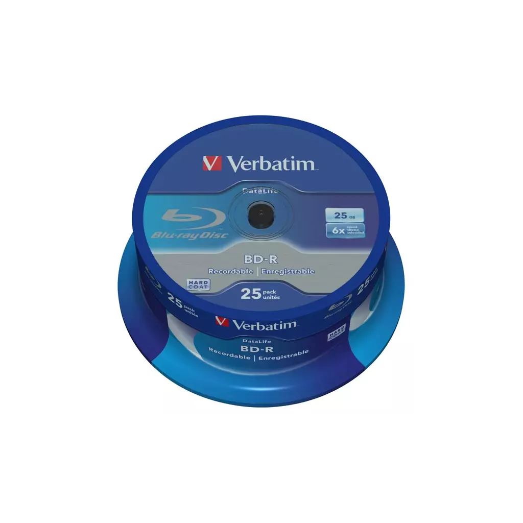 Obrázek produktu Verbatim BD-R, Single Layer 25GB, spindle, 43837, 6x, 25-pack