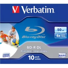 obrázek produktu Verbatim BD-R, Dual Layer Printable, 50GB, jewel box, 43735, 6x, cena za 1 ks