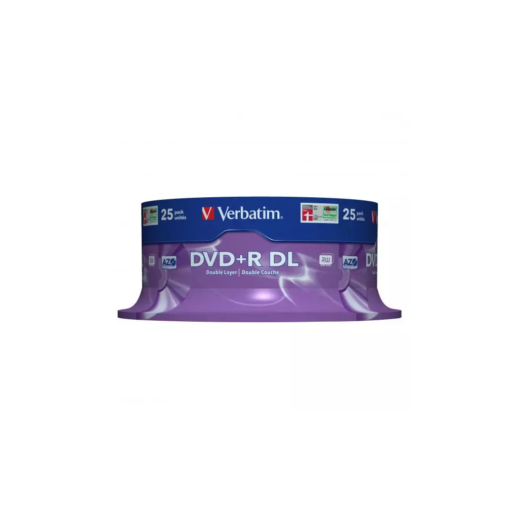 Obrázek produktu Verbatim DVD+R DL, Double Layer Matt Silver, 43757, 8.5GB, 8x, spindle, 25-pack, 12cm, pro archivaci dat