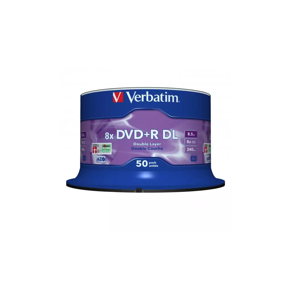 Obrázek produktu Verbatim DVD+R DL, Double Layer Matt Silver, 43758, 8.5GB, 8x, spindle, 50-pack, 12cm, pro archivaci dat