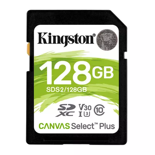 obrázek produktu Kingston paměťová karta Canvas Select Plus, 128GB, SDXC, SDC2/128GB, UHS-I U3 (Class 10), A1
