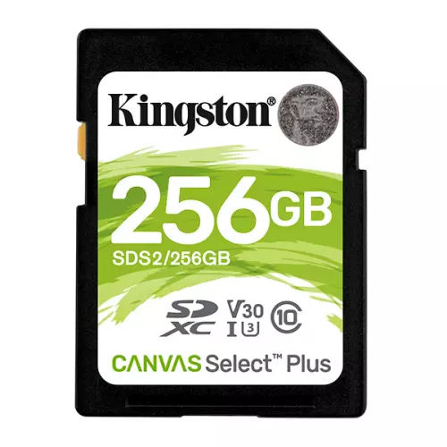 obrázek produktu Kingston paměťová karta Canvas Select Plus, 256GB, SDXC, SDC2/256GB, UHS-I U3 (Class 10), A1