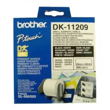 obrázek produktu Brother papírové štítky 29mm x 62mm, bílá, 800 ks, DK11209, pro tiskárny řady QL