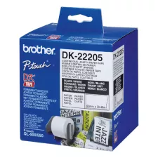 obrázek produktu Brother papírová role 62mm x 30.48m, bílá, 1 ks, DK22205, pro tiskárny štítků