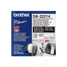 obrázek produktu Brother papírová role 12mm x 30.48m, bílá, 1 ks, DK22214, pro tiskárny štítků