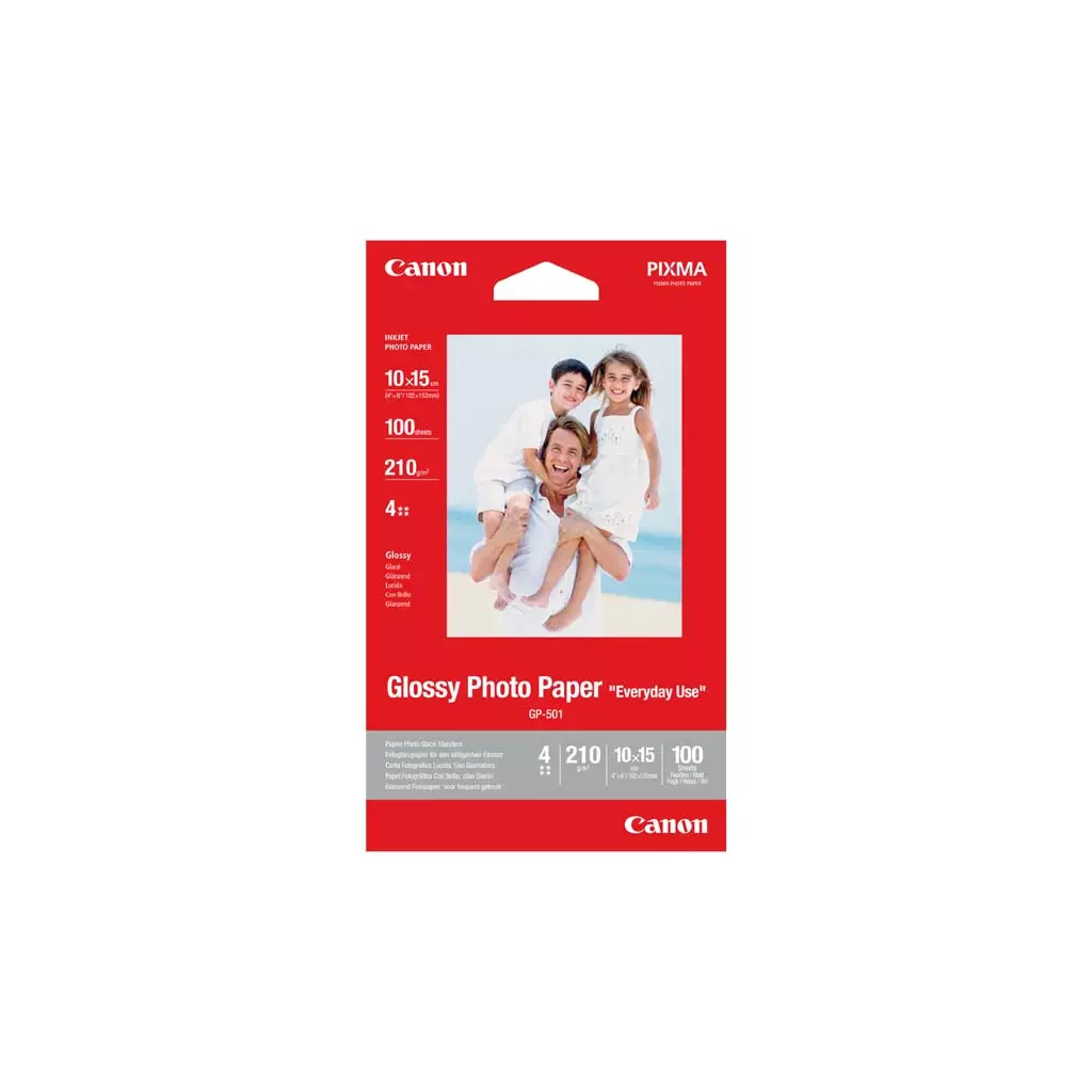 Obrázek produktu Canon Photo paper Everyday Use, GP-501, foto papír, lesklý, 0775B003, bílý, 10x15cm, 4x6
