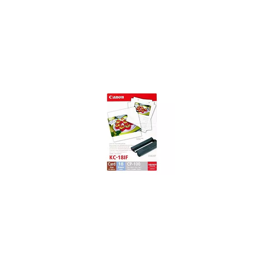 Obrázek produktu Etikety Canon Selphy CP XXX, bílá, 18, ks KC18IF, pro termosublimační tiskárny, 86x54mm, včetně napařovací folie