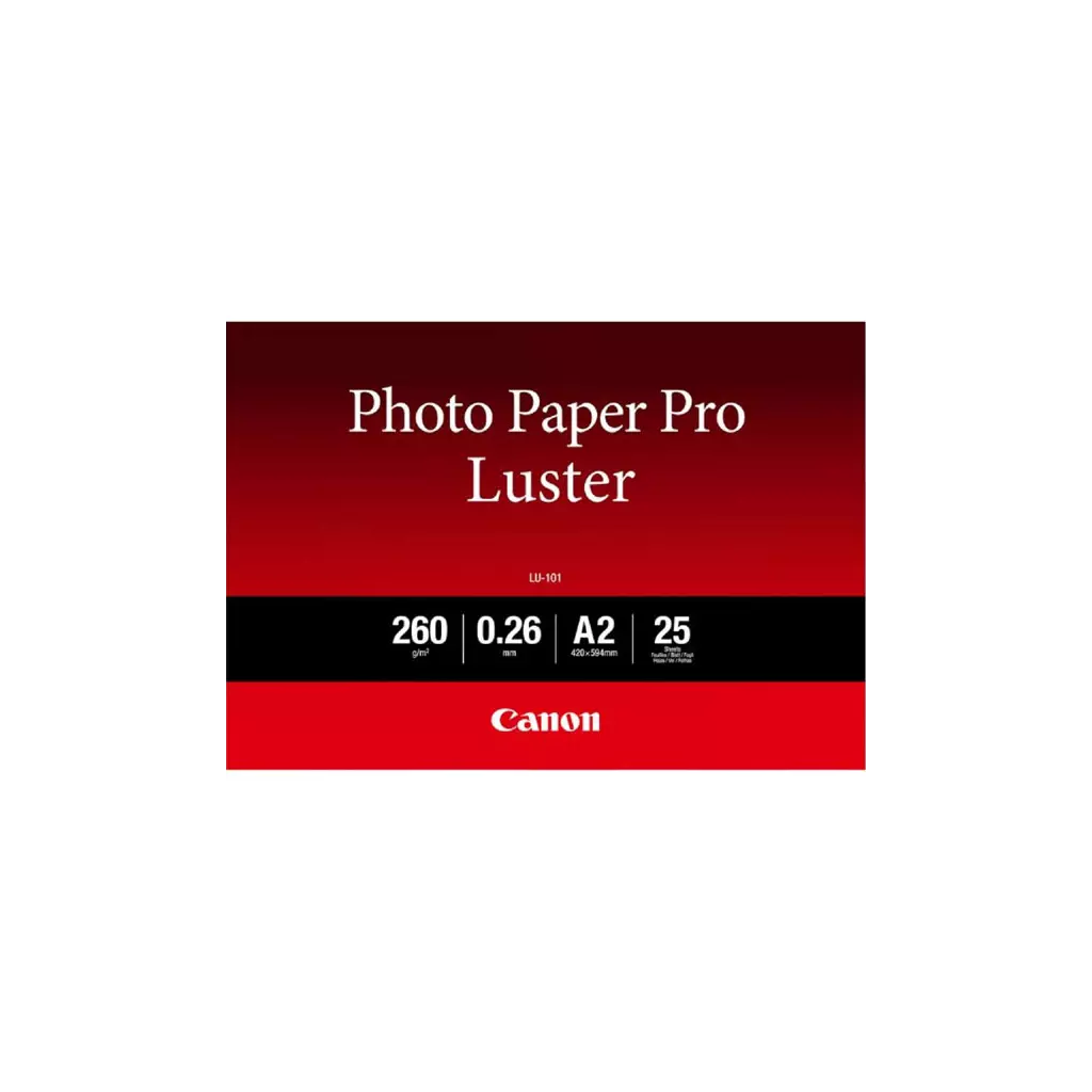 Obrázek produktu Canon LU-101 Photo Paper Pro Luster, LU-101, foto papír, lesklý, 6211B026, bílý, A2, 16.54x23.39