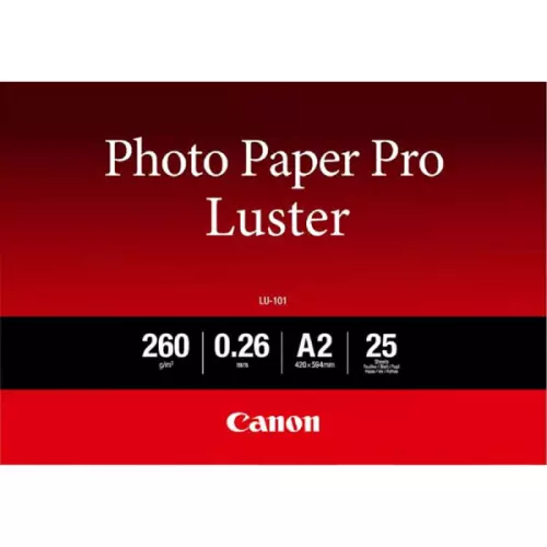obrázek produktu Canon LU-101 Photo Paper Pro Luster, LU-101, foto papír, lesklý, 6211B026, bílý, A2, 16.54x23.39", 260 g/m2, 25 ks, inkoustový