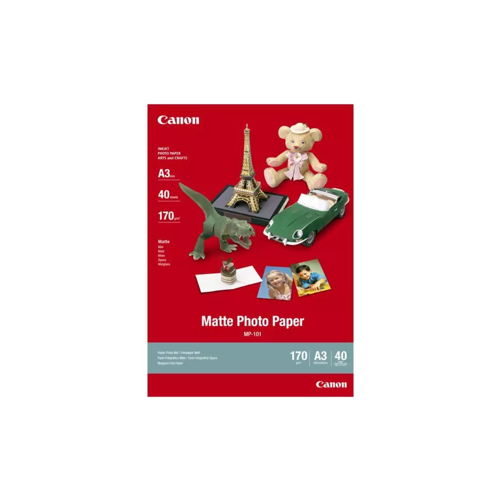 Obrázek produktu Canon Matte Photo Paper, MP-101 A3, foto papír, matný, 7981A008, bílý, A3, 170 g/m2, 40 ks, inkoustový