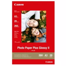obrázek produktu Canon Photo Paper Plus Glossy, PP-201 A3, foto papír, lesklý, 2311B020, bílý, A3, 275 g/m2, 20 ks, inkoustový