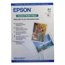 obrázek produktu Epson Archival Matte Paper, bílá, 50, ks C13S041344, pro inkoustové tiskárny, 297x420mm (A3), A3, 192 g/m2