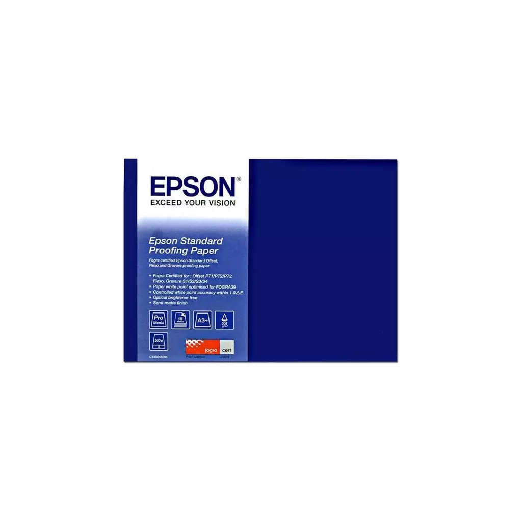 Obrázek produktu Epson Standard Proofing Paper, C13S045005, foto papír, polomatný, bílý, A3+, 205 g/m2, 100 ks, inkoustový