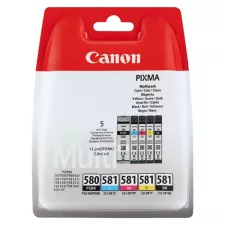 obrázek produktu Canon originální ink PGI-580 PGBK/CLI-581 CMYK, 2078C005, CMYK, 1*11.2 + 4*5.6ml, 5-pack