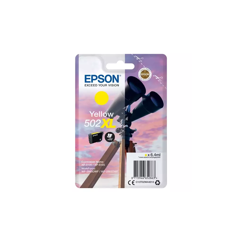 Obrázek produktu Epson originální ink C13T02W44010, 502XL, T02W440, yellow, 470str., 6.4ml