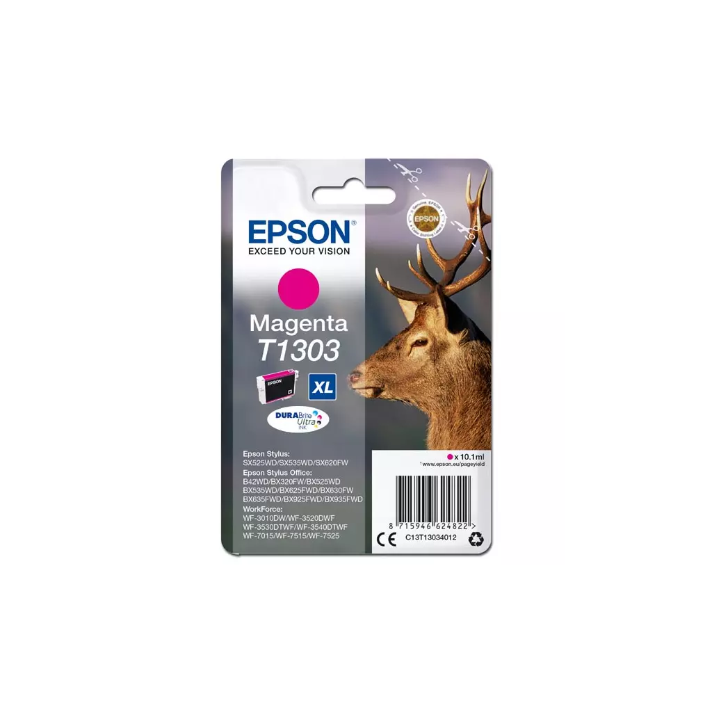 Obrázek produktu Epson originální ink C13T13034012, T1303, magenta, 765str., 10,1ml