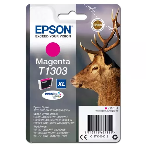 obrázek produktu Epson originální ink C13T13034012, T1303, magenta, 765str., 10,1ml