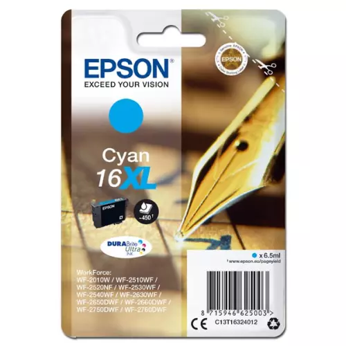 obrázek produktu Epson originální ink C13T16324012, T163240, 16XL, cyan, 6.5ml