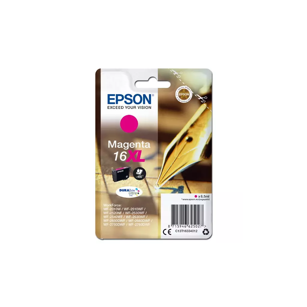 Obrázek produktu Epson originální ink C13T16334012, T163340, 16XL, magenta, 6.5ml