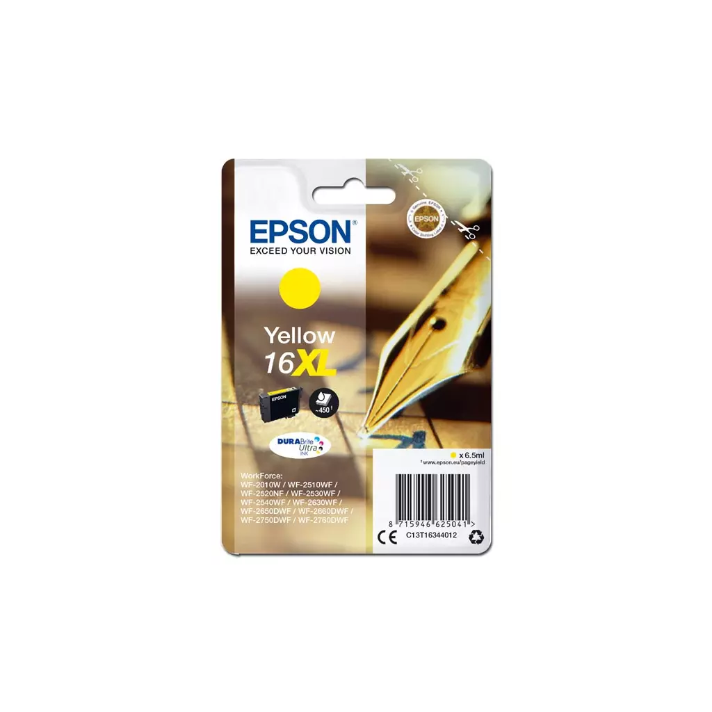 Obrázek produktu Epson originální ink C13T16344012, T163440, 16XL, yellow, 6.5ml