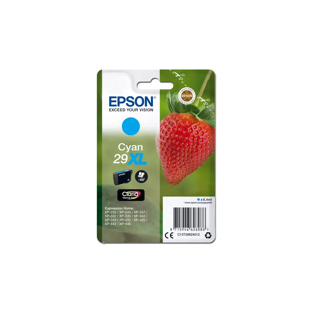 Obrázek produktu Epson originální ink C13T29924012, T29XL, cyan, 6,4ml