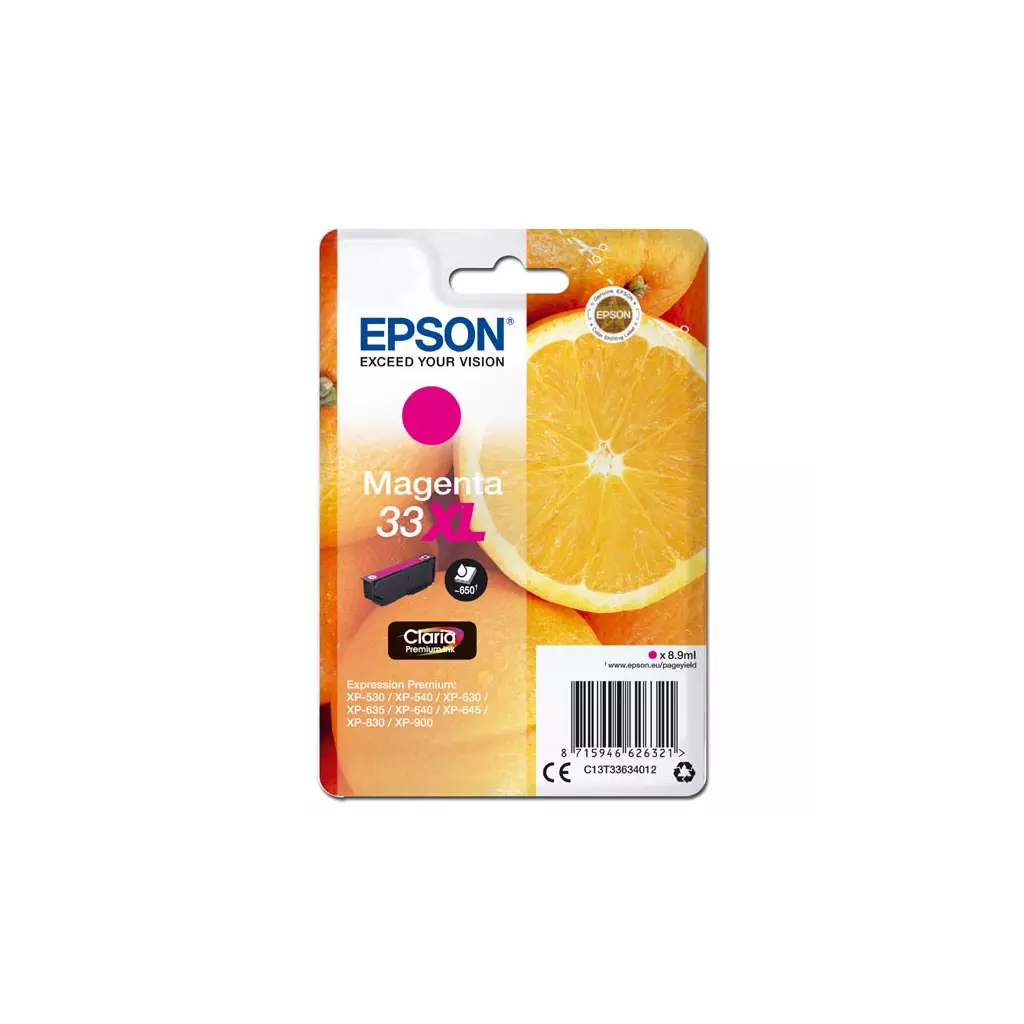 Obrázek produktu Epson originální ink C13T33634012, T33XL, magenta, 8,9ml