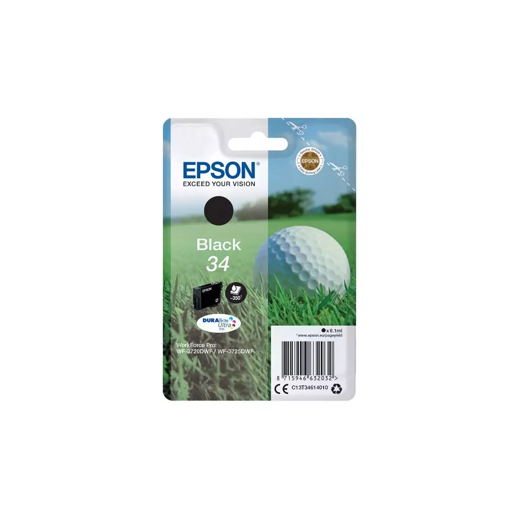 Obrázek produktu Epson originální ink C13T34614010, T346140, black, 6.1ml