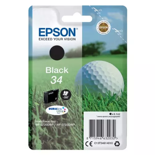 obrázek produktu Epson originální ink C13T34614010, T346140, black, 6.1ml