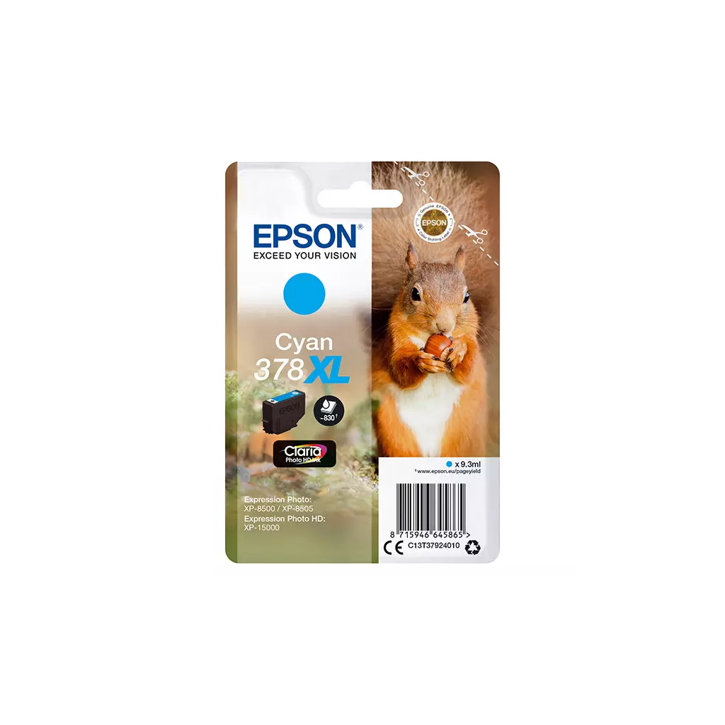 Obrázek produktu Epson originální ink C13T37924010, 378XL, cyan, 9,3ml