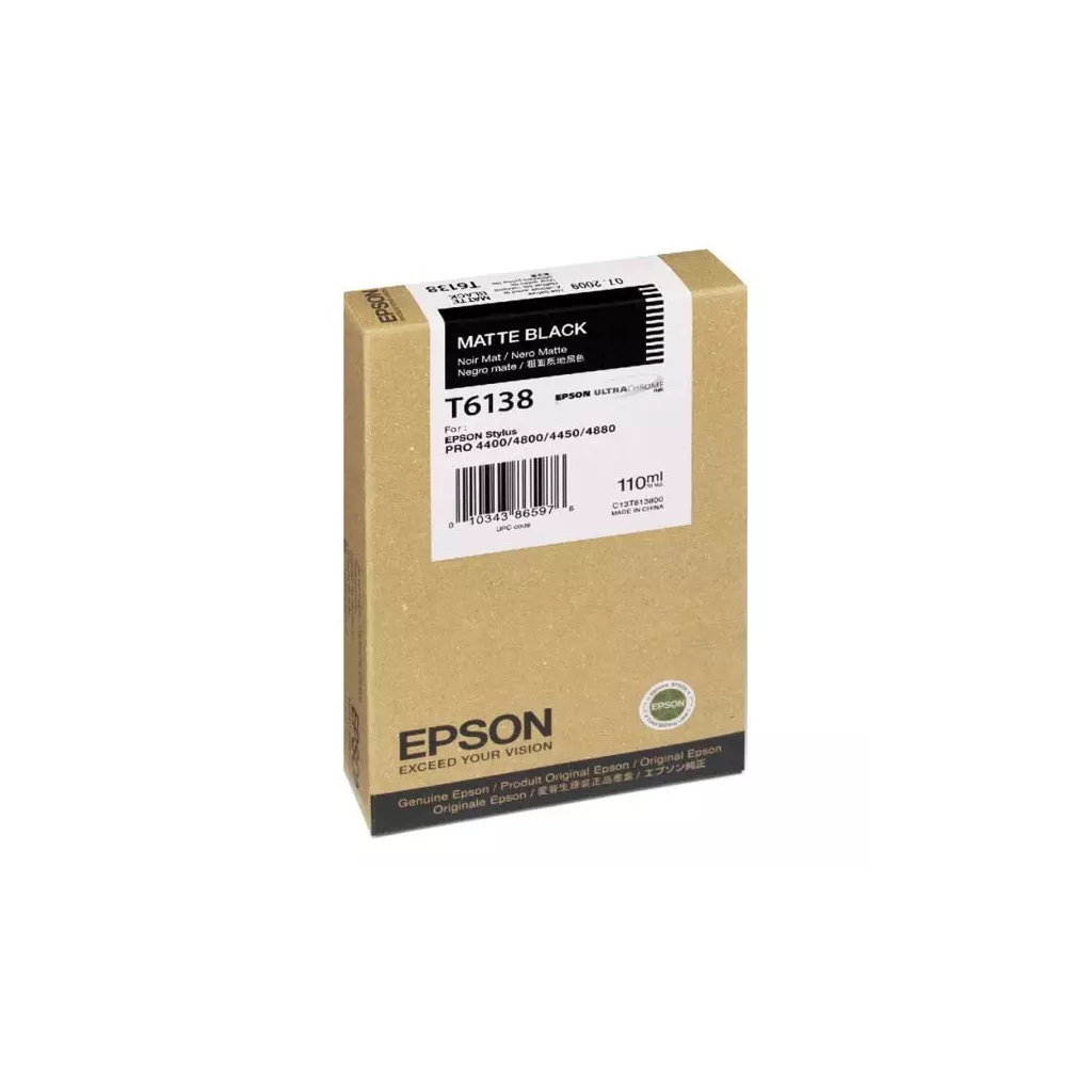 Obrázek produktu Epson originální ink C13T613800, matte black, 110ml