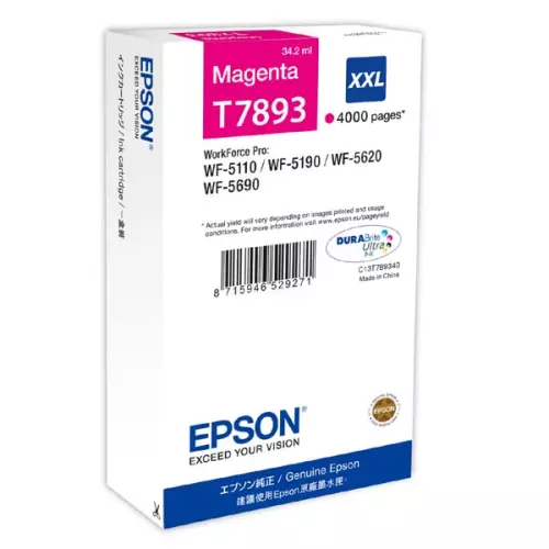 obrázek produktu Epson originální ink C13T789340, T789, XXL, magenta, 4000str., 34ml, 1ks