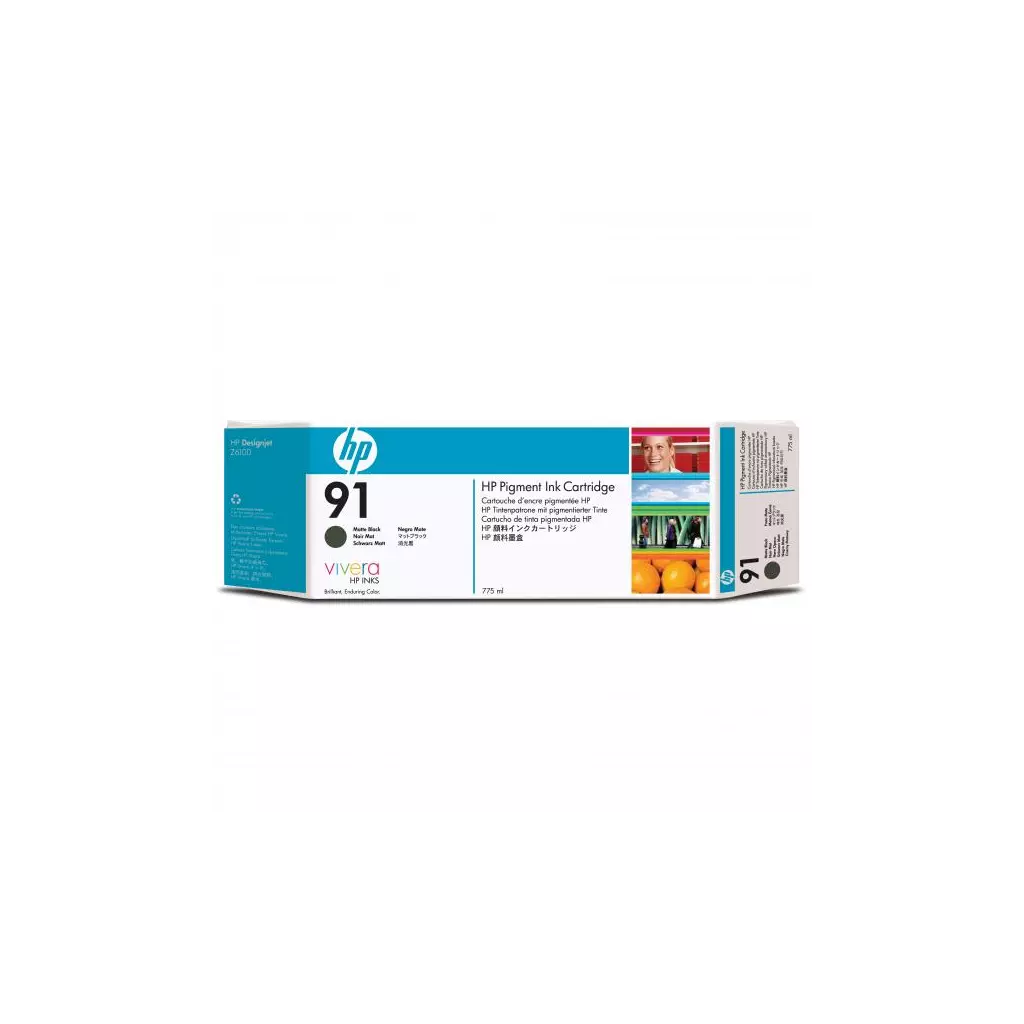 Obrázek produktu HP originální ink C9464A, HP 91, matte black, 775ml