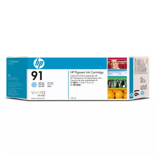 obrázek produktu HP originální ink C9470A, HP 91, light cyan, 775ml