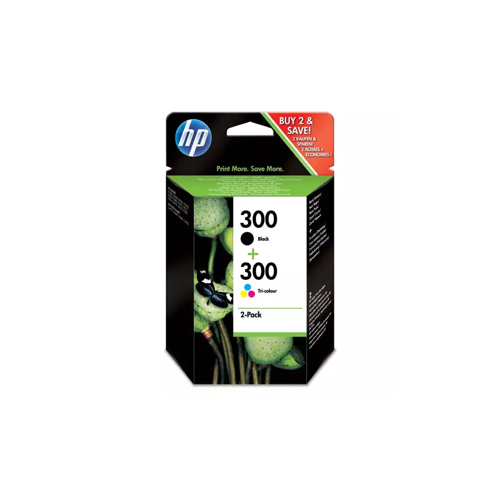 Obrázek produktu HP originální ink CN637EE, HP 300, black/color, blistr, 2 x 200str., 2x4ml