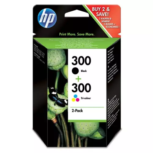 obrázek produktu HP originální ink CN637EE, HP 300, black/color, blistr, 2 x 200str., 2x4ml