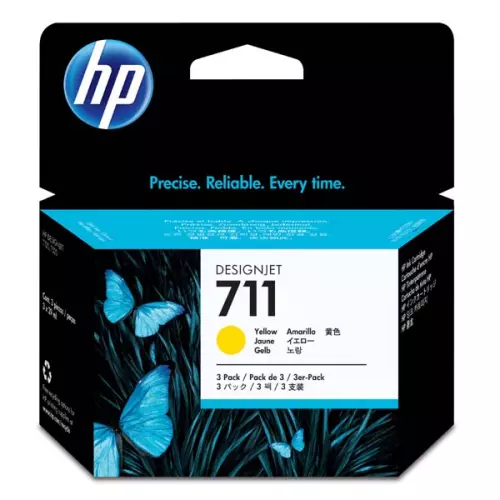 obrázek produktu HP originální ink CZ136A, HP 711, yellow, 3x29ml, 3ks