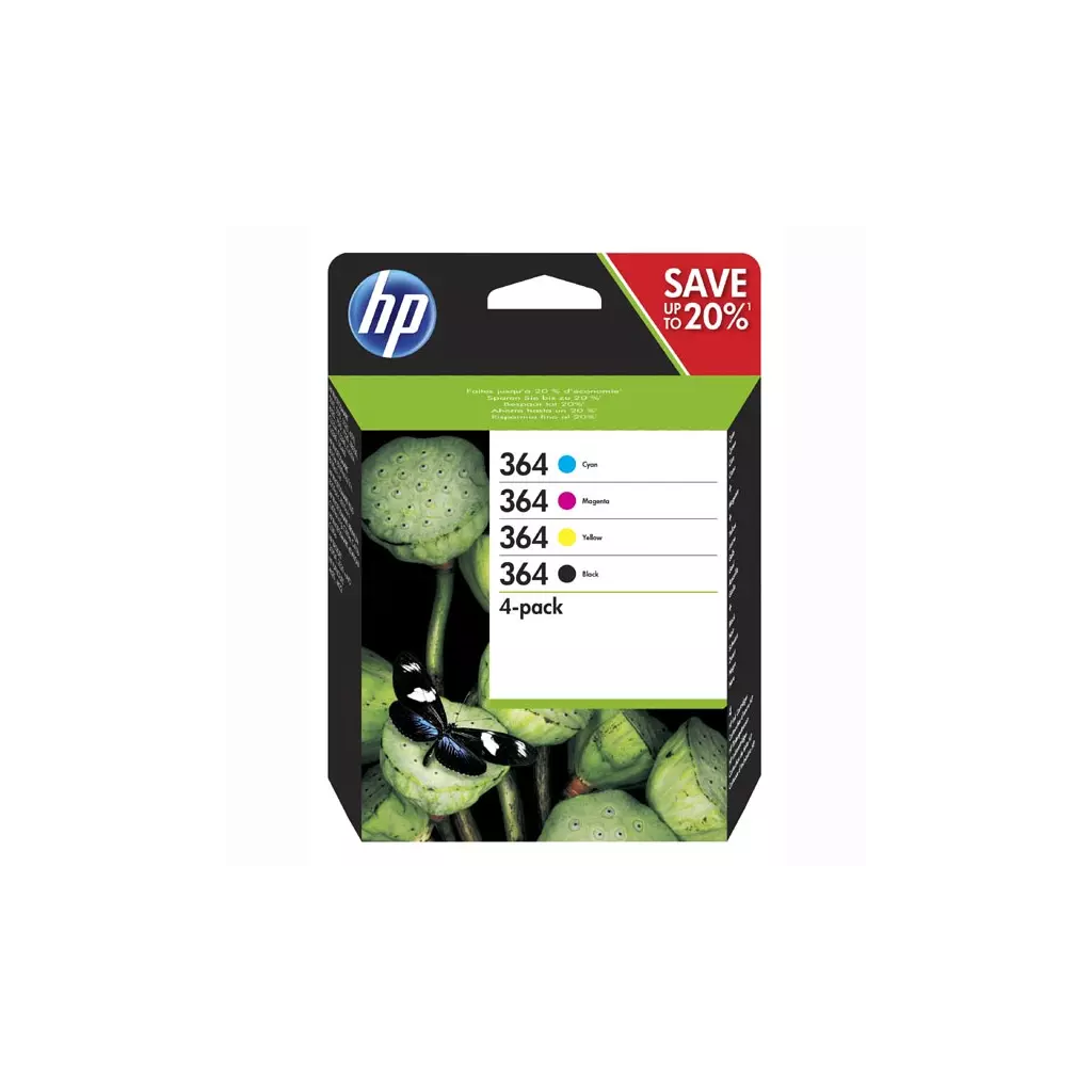 Obrázek produktu HP originální ink N9J73AE, HP 364 Combo pack, CMYK, blistr, 4-pack + paper