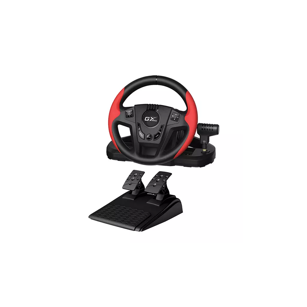 Obrázek produktu Volant Genius GX Gaming SpeedMaster, volant s pedály a řadící pákou, 13tl., USB, červeno-černý
