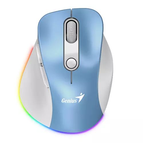 obrázek produktu Myš bezdrátová, Genius Ergo 9000S Pro, bílo-modrá, optická, 2400DPI
