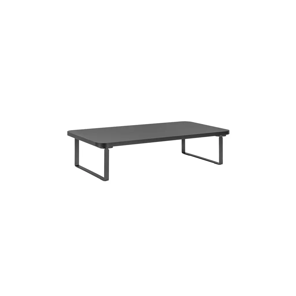 Obrázek produktu Podstavec pod monitor, prostor pro klávesnici, rychlá montáž, černý, ocel, dřevotříska, 20 kg nosnost, Powerton, ergo