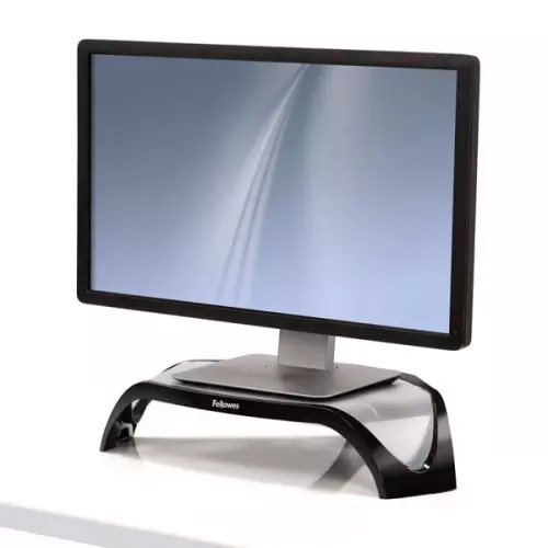 obrázek produktu Podstavec Smart Suites pod monitor, nastavitelná výška, černo-stříbrný, plast, 10 kg nosnost, Fellowes, ergo