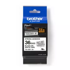 obrázek produktu Brother originální páska do tiskárny štítků, Brother, TZE-S261, černý tisk/bílý podklad, laminovaná, 8m, 36mm, extrémně adhezi