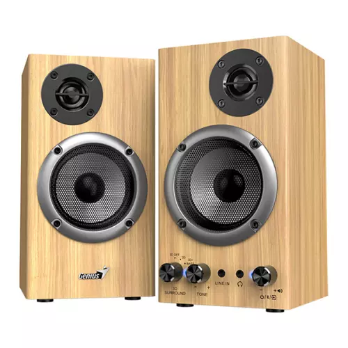 obrázek produktu Genius reproduktory SP-HF520BT, 2.0, 20W, barva borovice, AUX/Bluetooth 5.3