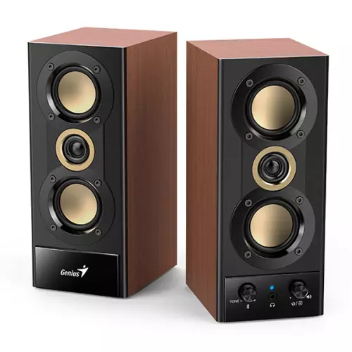 obrázek produktu Genius reproduktory SP-HF800BT, 2.0, 20W, černo-hnědé, Bluetooth 5.3