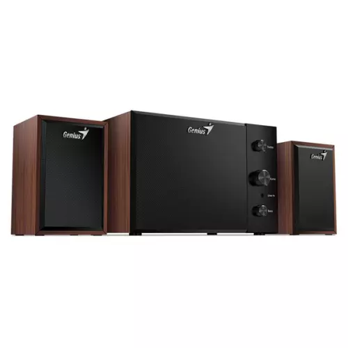 obrázek produktu Genius reproduktory SW-2.1 350, 2.1, 15W, hnědo-černé, ovládací panel, ovládaní basů a výšek, 3,5 mm jack, 40Hz~20kHz