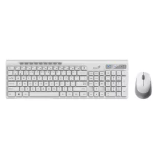 obrázek produktu Genius SlimStar 8230, sada klávesnice s bezdrátovou optickou myší, 1x AA, 1x AA, CZ/SK, klasická, Dual-Mode typ bezdrátová, bílá, 